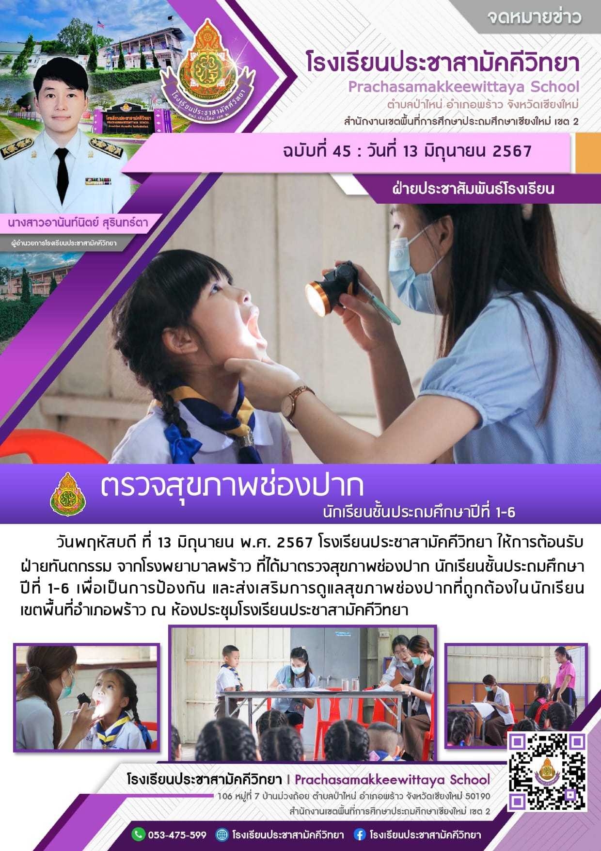 โรงเรียนในสังกัด สพป.เชียงใหม่ เขต 2 ดำเนินกิจกรรมดูแลสุขภาพกายสุขภาพจิตของผู้เรียน